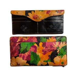 Patricia Nash Leather Wallet Floral Bi-Fold RFID Wristlet Removable Card Sleeve